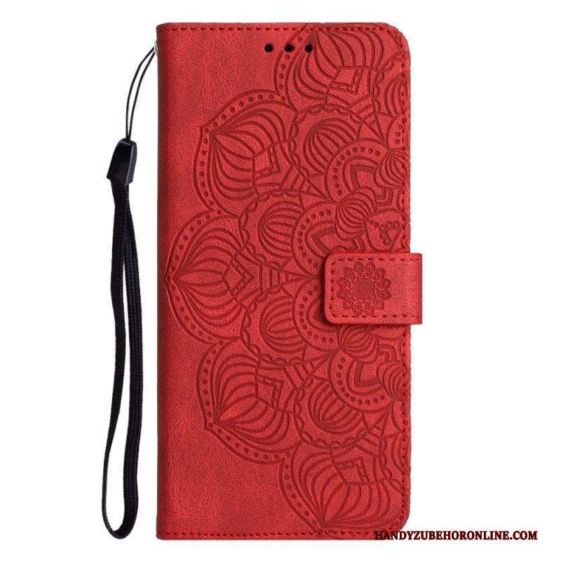 Flip Case Für Samsung Galaxy A13 Mit Kordel Vintage-riemchen-mandala