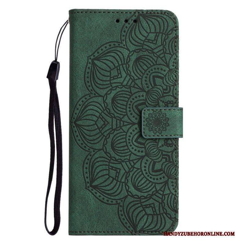 Flip Case Für Samsung Galaxy A13 Mit Kordel Vintage-riemchen-mandala