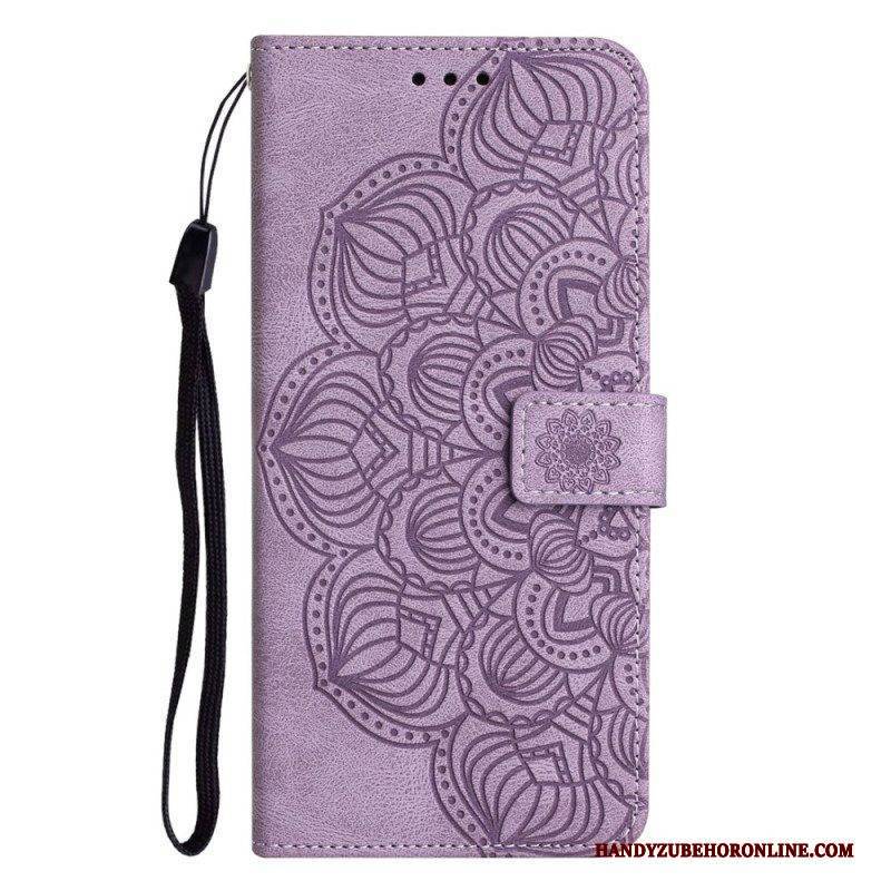 Flip Case Für Samsung Galaxy A13 Mit Kordel Vintage-riemchen-mandala