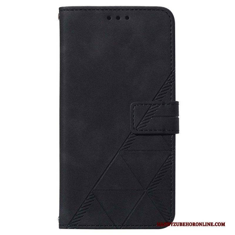 Flip Case Für Samsung Galaxy A14 / A14 5G Dreiecke Mit Lanyard