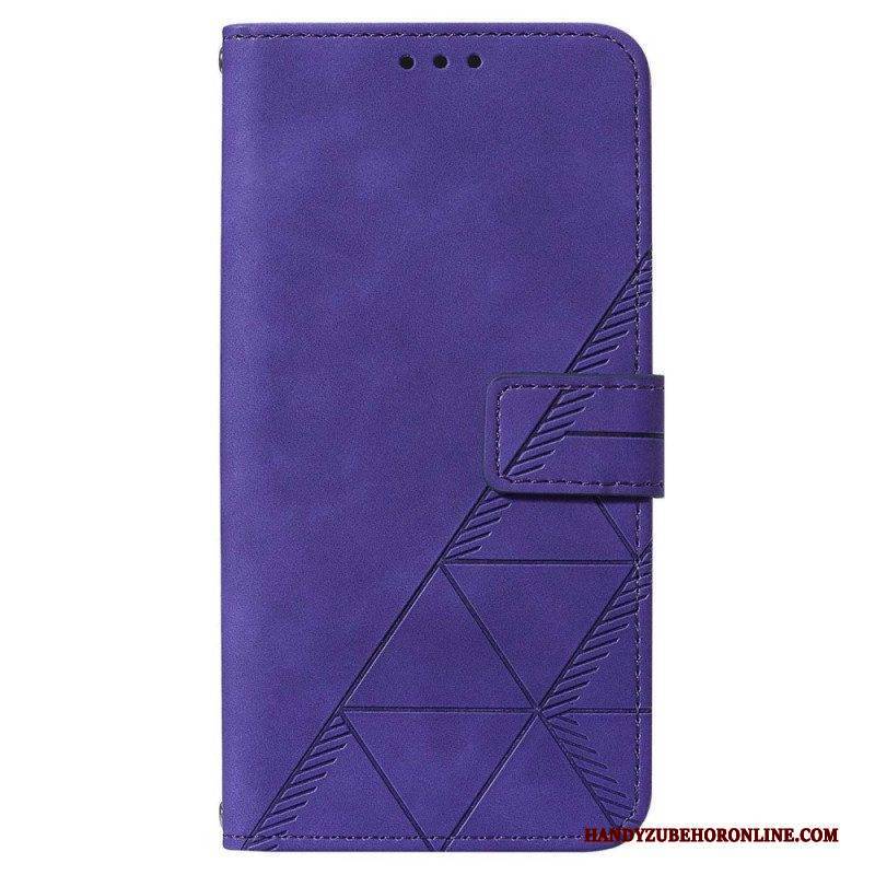 Flip Case Für Samsung Galaxy A14 / A14 5G Dreiecke Mit Lanyard