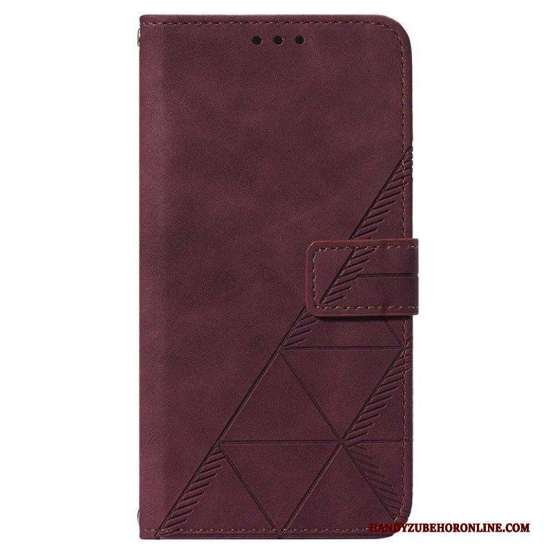 Flip Case Für Samsung Galaxy A14 / A14 5G Dreiecke Mit Lanyard