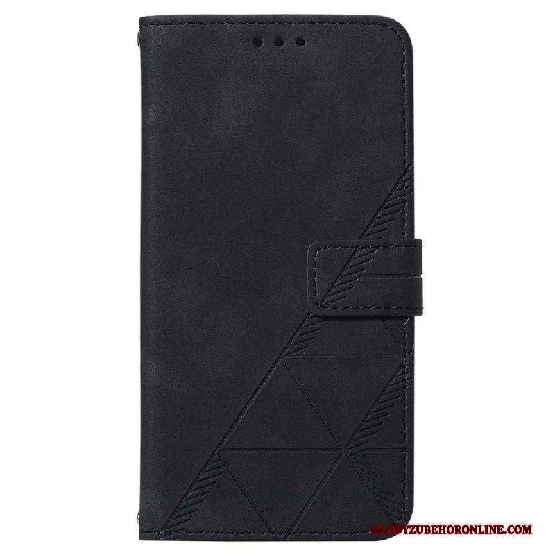 Flip Case Für Samsung Galaxy A14 / A14 5G Dreiecke Mit Lanyard