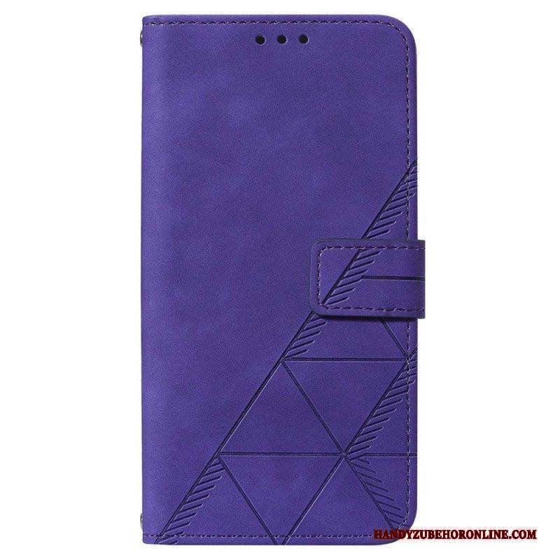 Flip Case Für Samsung Galaxy A14 / A14 5G Dreiecke Mit Lanyard