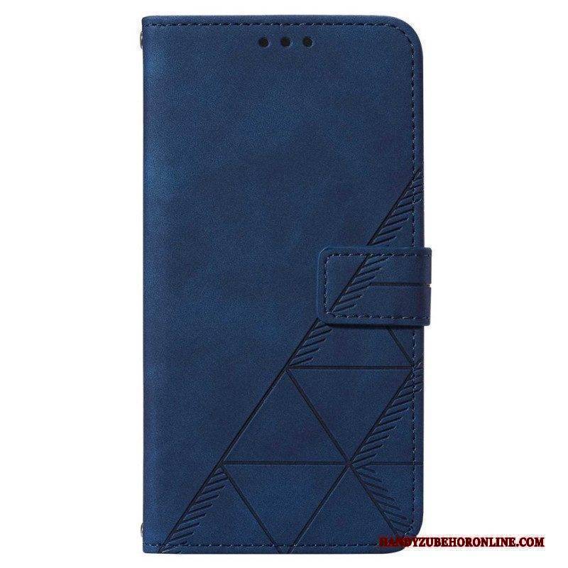 Flip Case Für Samsung Galaxy A14 / A14 5G Dreiecke Mit Lanyard