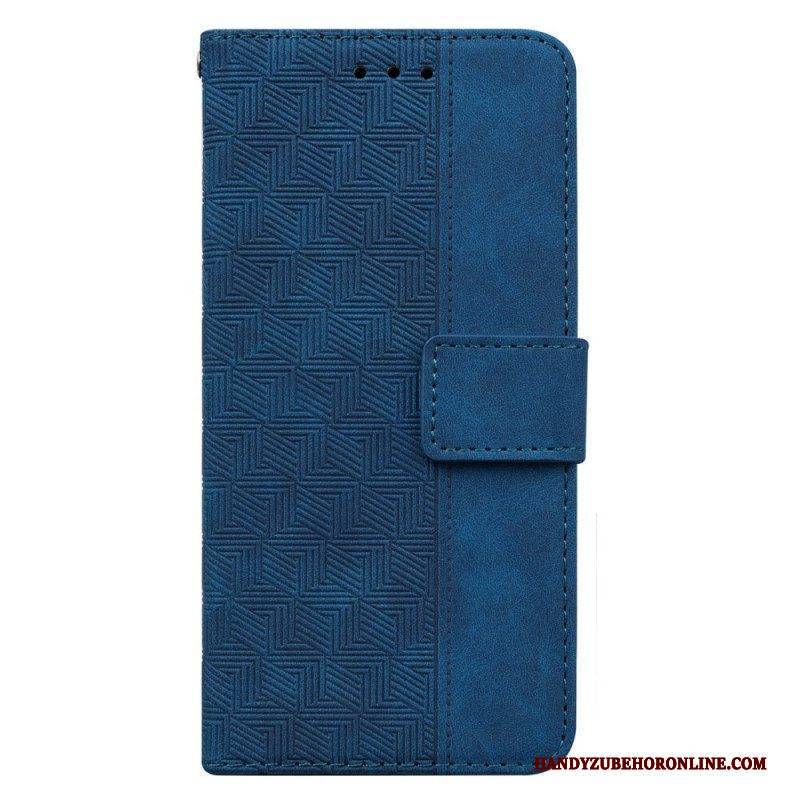 Flip Case Für Samsung Galaxy A14 / A14 5G Mit Kordel Riemchenmuster