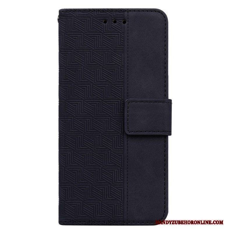 Flip Case Für Samsung Galaxy A14 / A14 5G Mit Kordel Riemchenmuster