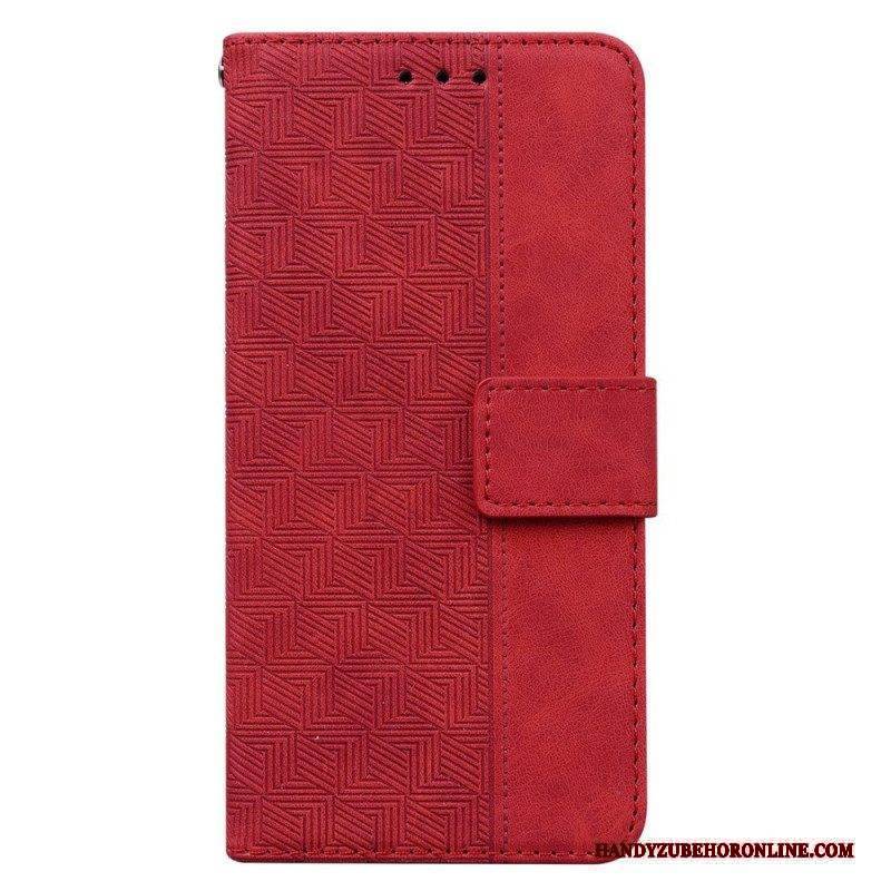 Flip Case Für Samsung Galaxy A14 / A14 5G Mit Kordel Riemchenmuster