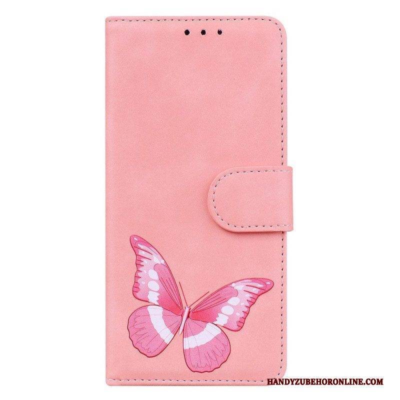 Flip Case Für Samsung Galaxy A14 / A14 5G Schmetterlingsdesign