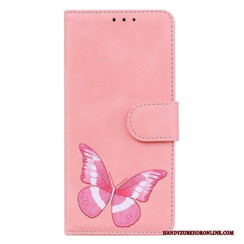 Flip Case Für Samsung Galaxy A14 / A14 5G Schmetterlingsdesign