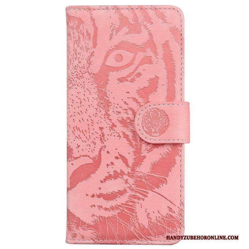 Flip Case Für Samsung Galaxy A14 / A14 5G Tigerdruck