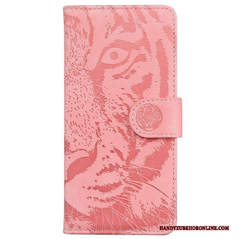 Flip Case Für Samsung Galaxy A14 / A14 5G Tigerdruck