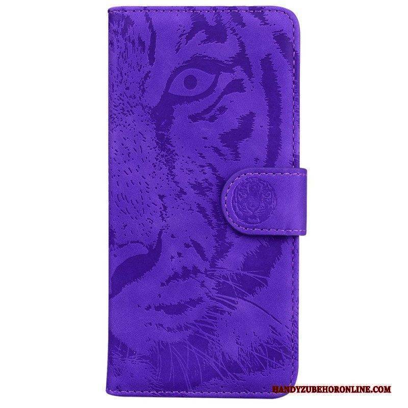 Flip Case Für Samsung Galaxy A14 / A14 5G Tigerdruck