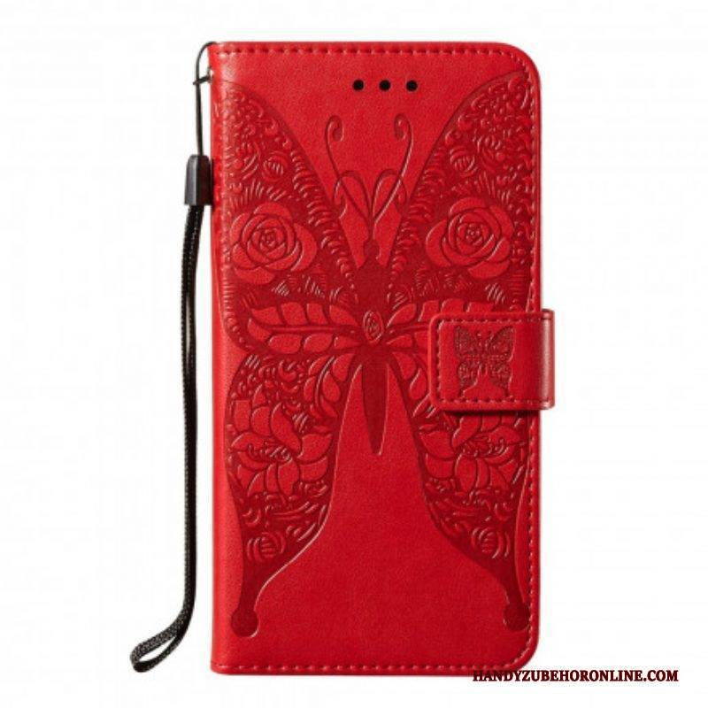 Flip Case Für Samsung Galaxy A52 4G / A52 5G / A52s 5G Schmetterlingsblumenmuster