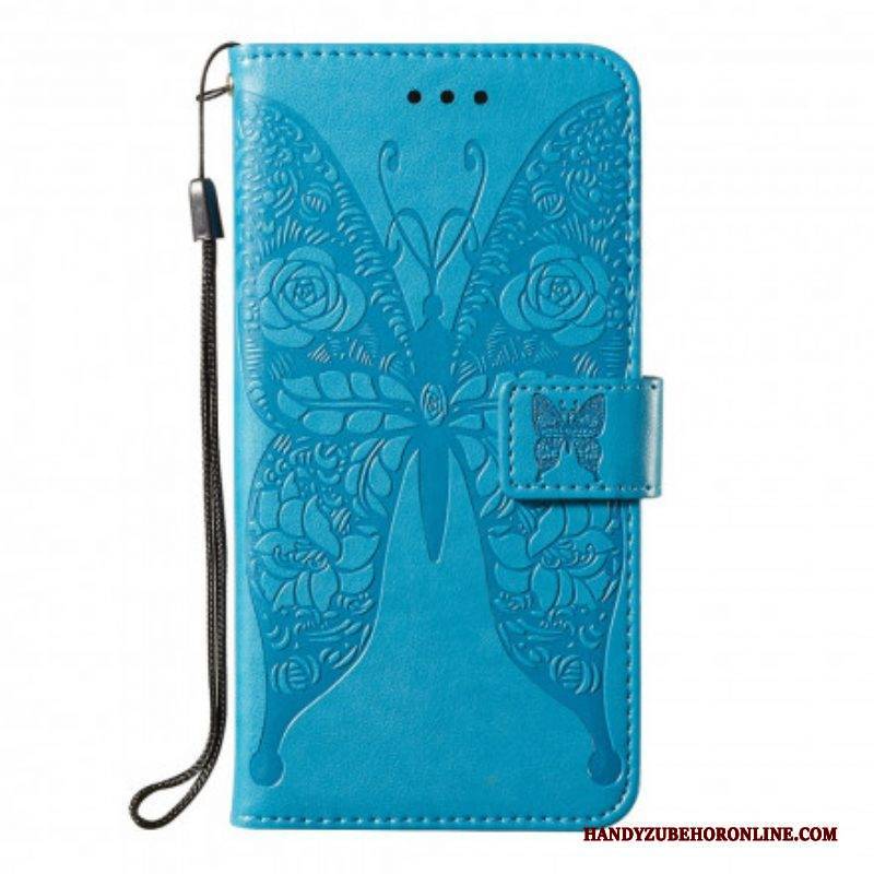 Flip Case Für Samsung Galaxy A52 4G / A52 5G / A52s 5G Schmetterlingsblumenmuster