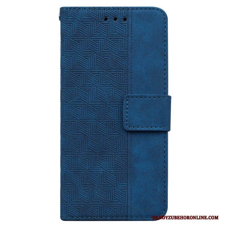 Flip Case Für Samsung Galaxy A54 5G Diskrete Muster Und Riemen