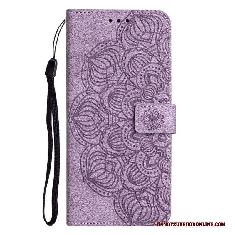 Flip Case Für Samsung Galaxy A54 5G Mit Kordel Riemchen-mandala-druck