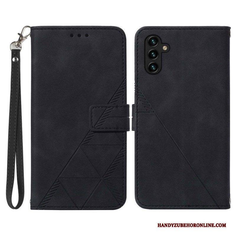 Flip Case Für Samsung Galaxy A54 5G Mit Kordel Riemendreiecke