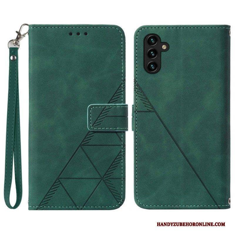 Flip Case Für Samsung Galaxy A54 5G Mit Kordel Riemendreiecke