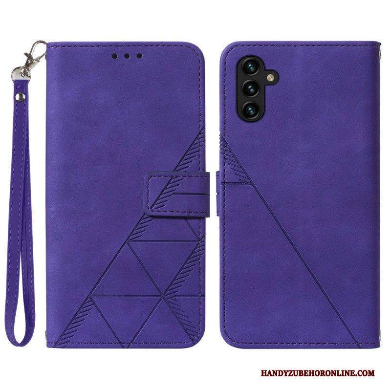 Flip Case Für Samsung Galaxy A54 5G Mit Kordel Riemendreiecke