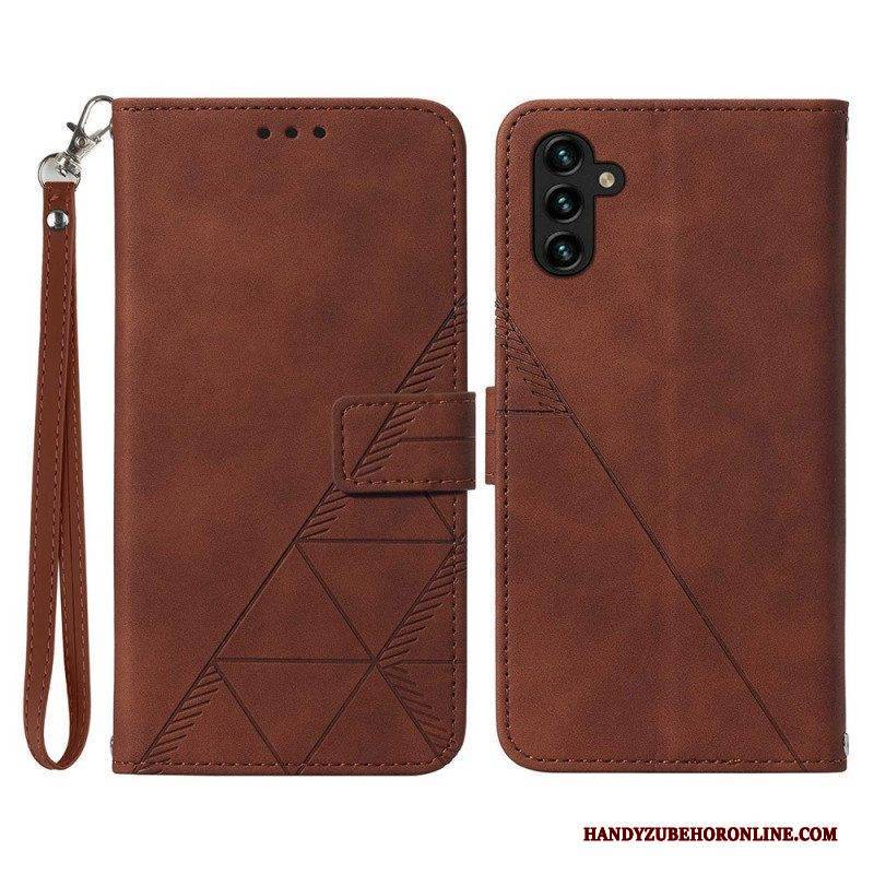 Flip Case Für Samsung Galaxy A54 5G Mit Kordel Riemendreiecke