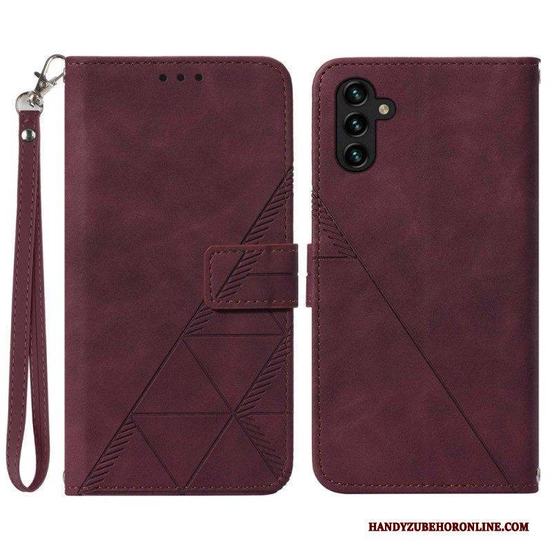 Flip Case Für Samsung Galaxy A54 5G Mit Kordel Riemendreiecke