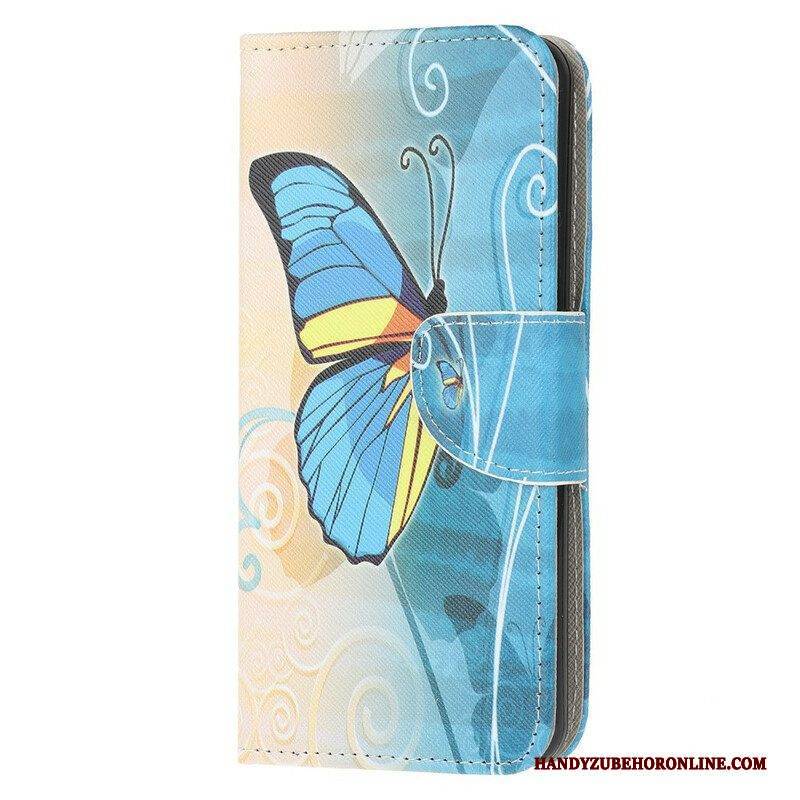 Flip Case Für Samsung Galaxy M12 / A12 Schmetterlinge