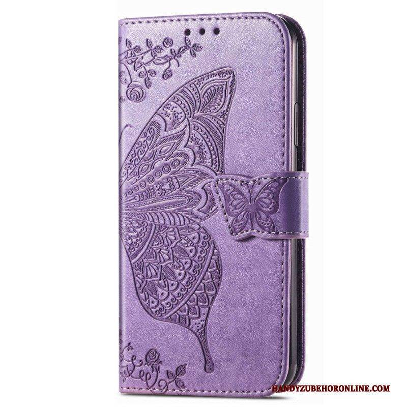 Flip Case Für Samsung Galaxy M13 Barocker Schmetterling