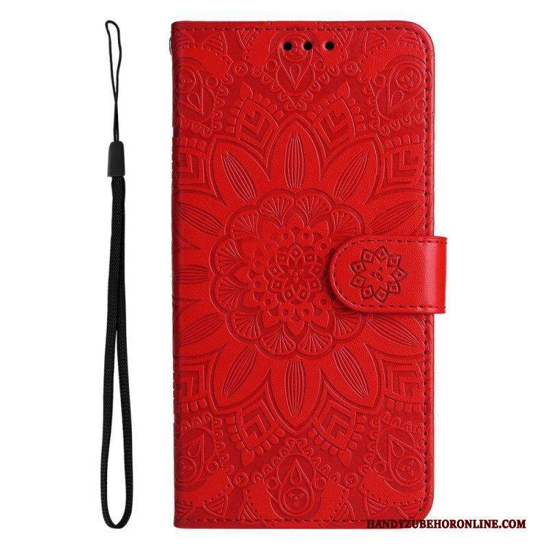 Flip Case Für Samsung Galaxy M13 Mit Kordel Riemchen-sonnenblume