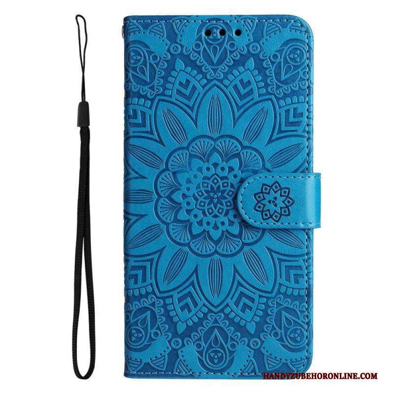 Flip Case Für Samsung Galaxy M13 Mit Kordel Riemchen-sonnenblume