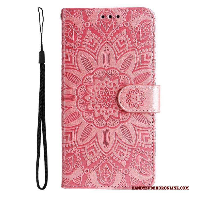 Flip Case Für Samsung Galaxy M13 Mit Kordel Riemchen-sonnenblume