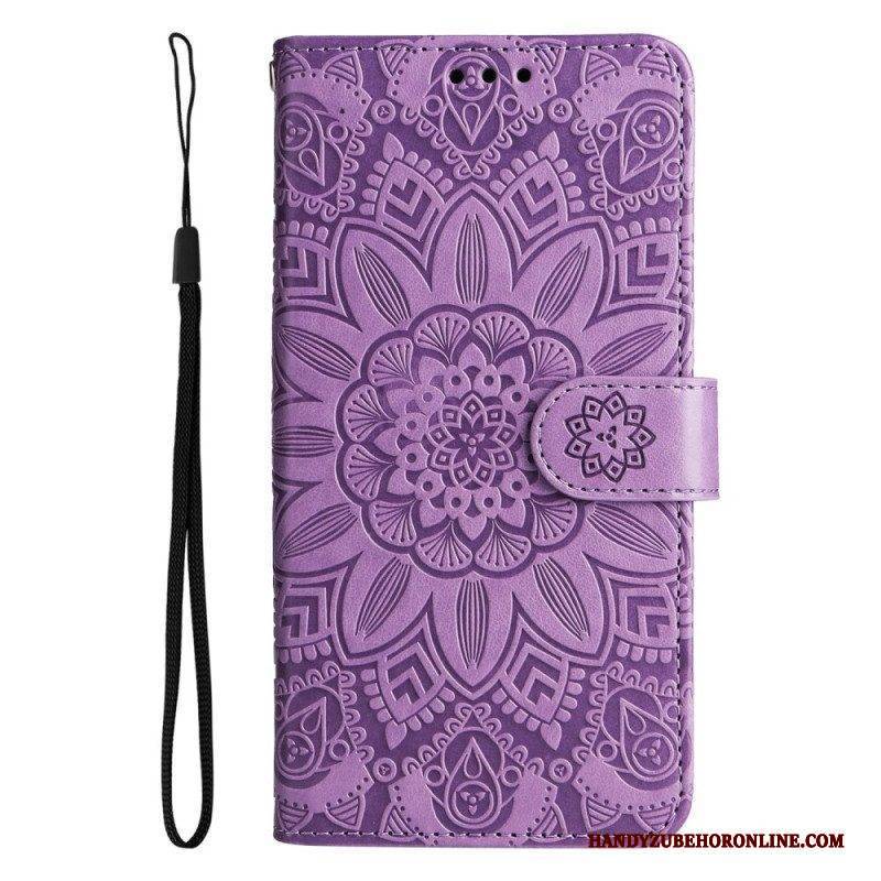 Flip Case Für Samsung Galaxy M13 Mit Kordel Riemchen-sonnenblume