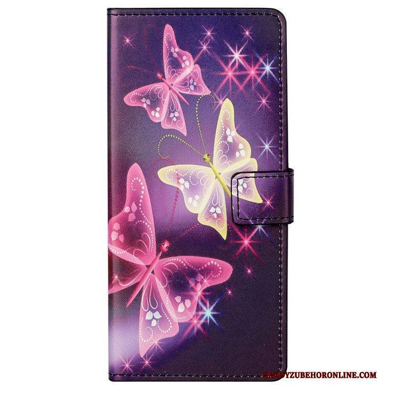 Flip Case Für Samsung Galaxy M23 5G Schmetterlinge Schmetterlinge