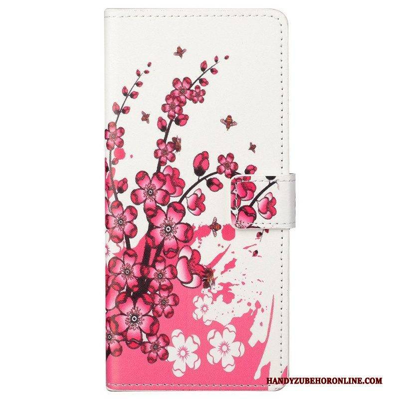 Flip Case Für Samsung Galaxy M23 5G Tropische Blumen