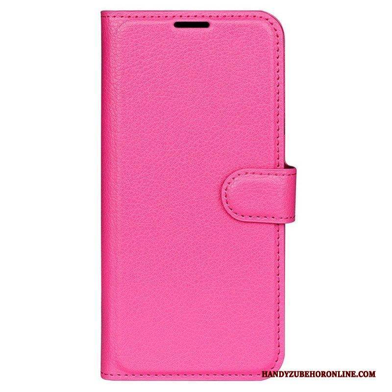 Flip Case Für Samsung Galaxy M33 5G Litschi-leder-stil