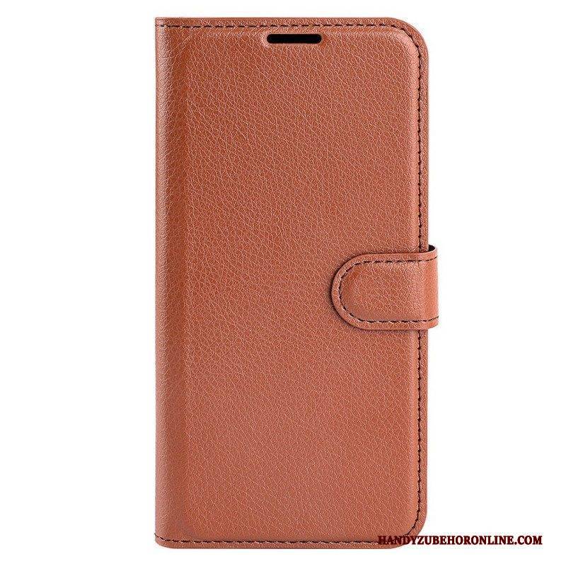 Flip Case Für Samsung Galaxy M33 5G Litschi-leder-stil