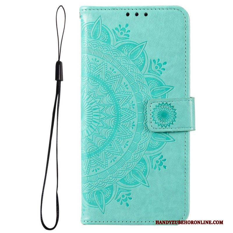 Flip Case Für Samsung Galaxy M33 5G Mit Kordel Riemchen-sonnen-mandala