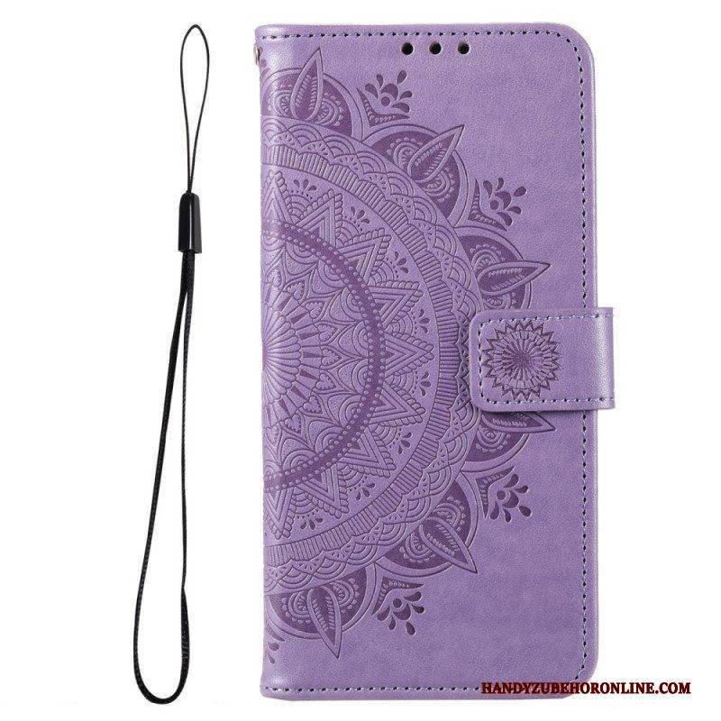 Flip Case Für Samsung Galaxy M33 5G Mit Kordel Riemchen-sonnen-mandala