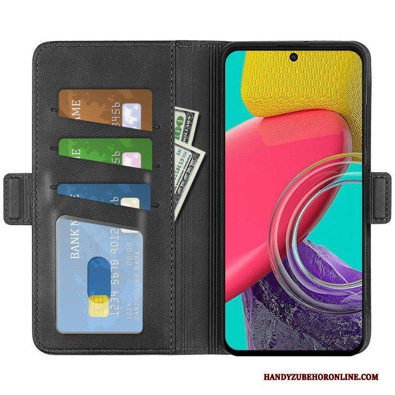 Flip Case Für Samsung Galaxy M53 5G Flip Case Doppelte Klappe