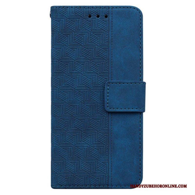 Flip Case Für Samsung Galaxy M53 5G Mit Kordel Riemchenmuster