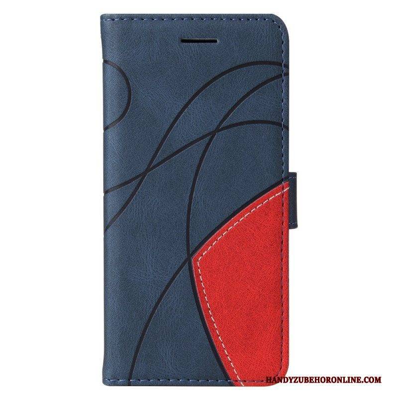 Flip Case Für Samsung Galaxy M53 5G Mit Kordel Zweifarbiger Riemen