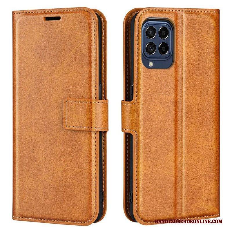 Flip Case Für Samsung Galaxy M53 5G Schlanker. Extremer Ledereffekt