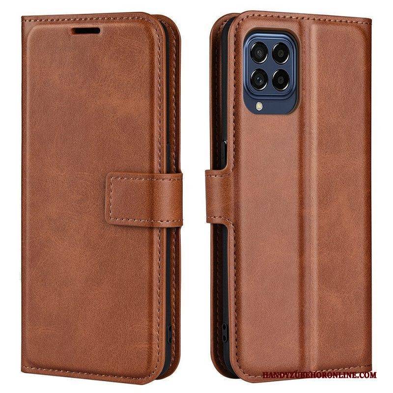 Flip Case Für Samsung Galaxy M53 5G Schlanker. Extremer Ledereffekt