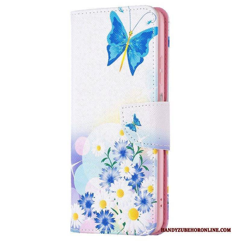 Flip Case Für Samsung Galaxy M53 5G Schmetterlinge Schmetterlinge