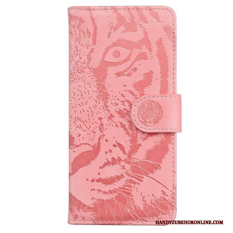 Flip Case Für Samsung Galaxy M53 5G Tigerdruck