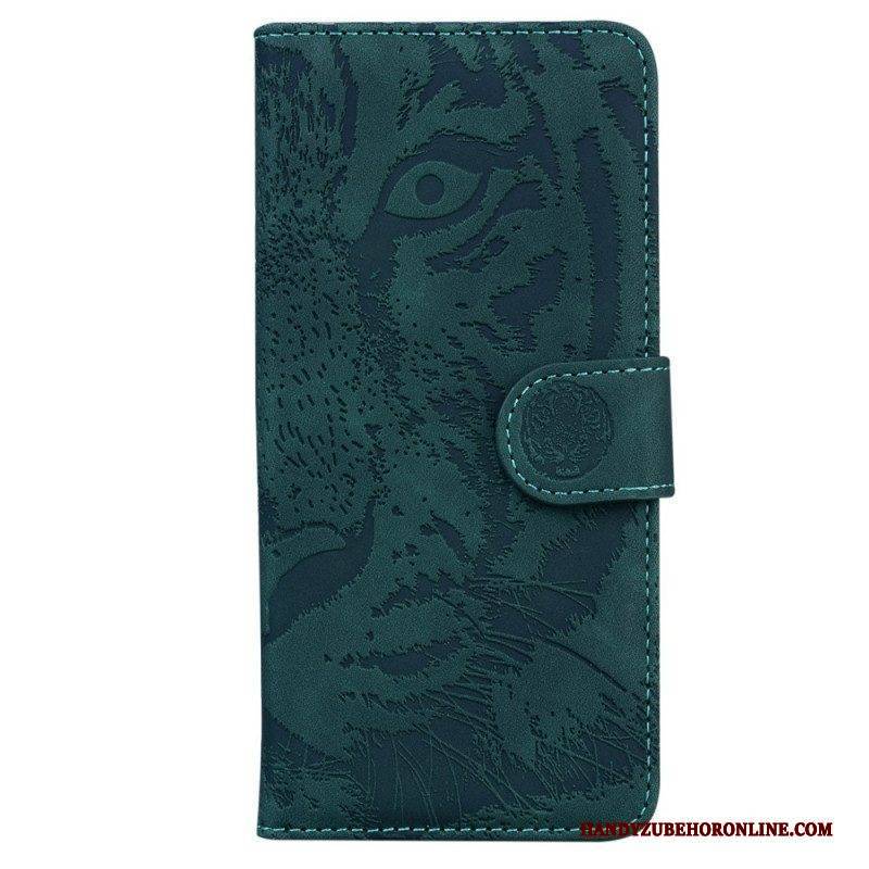 Flip Case Für Samsung Galaxy M53 5G Tigerdruck