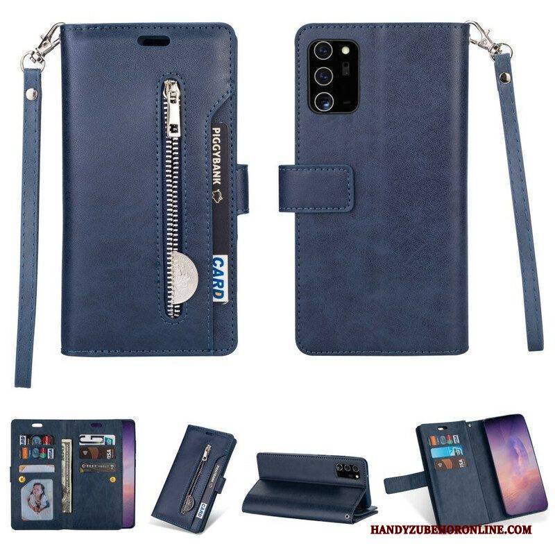 Flip Case Für Samsung Galaxy Note 20 Geldbörse Mit Umhängeband