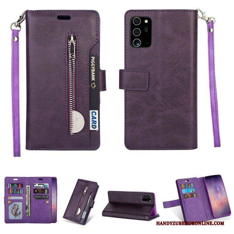 Flip Case Für Samsung Galaxy Note 20 Geldbörse Mit Umhängeband