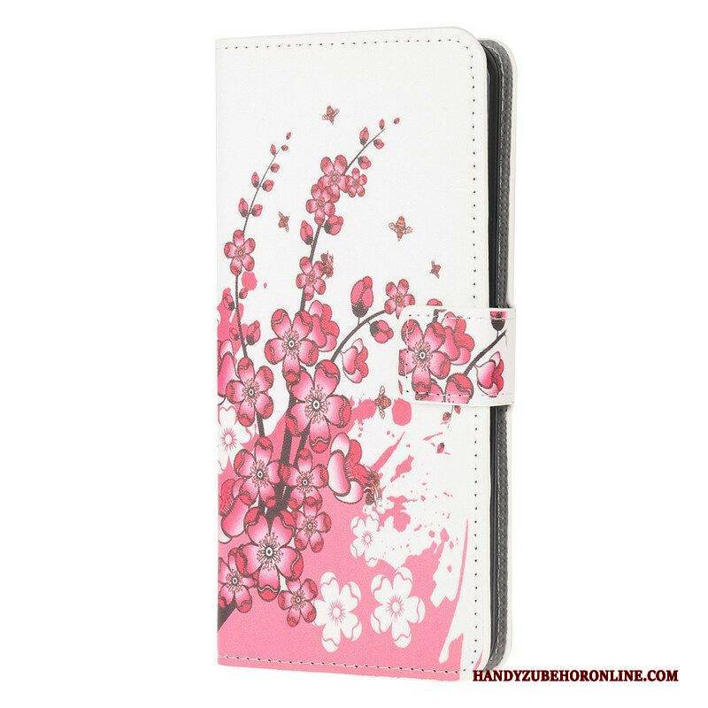 Flip Case Für Samsung Galaxy Note 20 Ultra Tropische Blumen