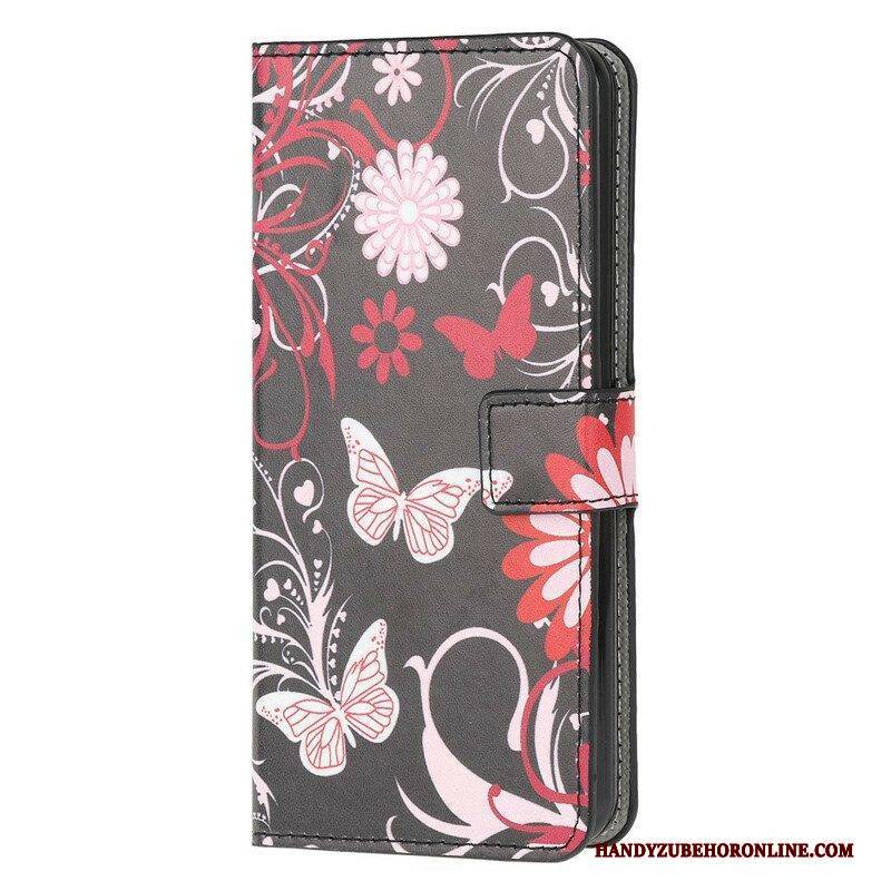 Flip Case Für Samsung Galaxy S20 FE Schmetterlinge Und Blumen